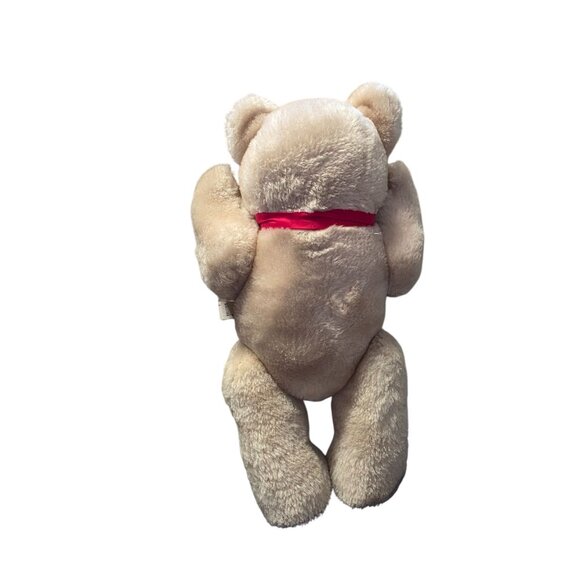 Vintage Jointed Plush Teddy Bear Cream 12" Stuffed Animal - Picture 7 of 9